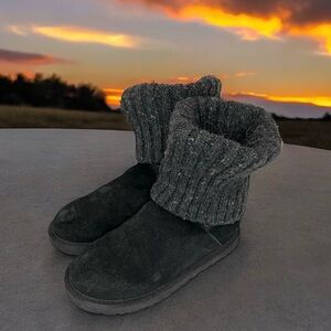 UGG Australia Womens Cambridge Black Suede Knit Winter Boots 1003175 Size 7